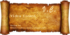 Vidra Ciceró névjegykártya